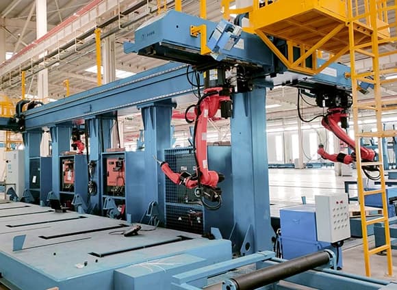 Dump truck welding and assembly line