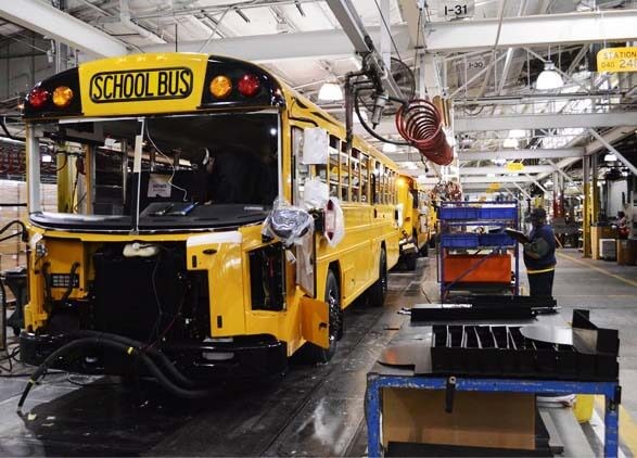 School Bus Assembly Line